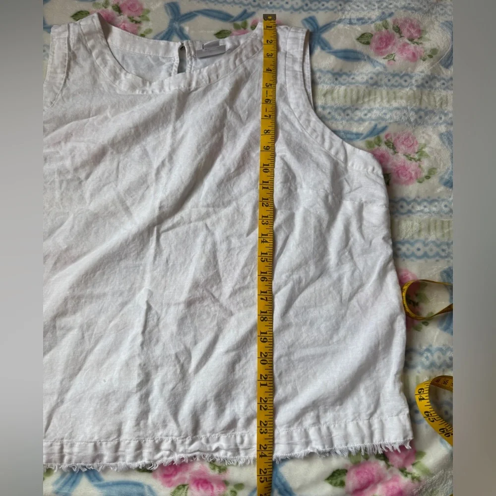 Liz Claiborne White linen Tank Top - Picture 5 of 6